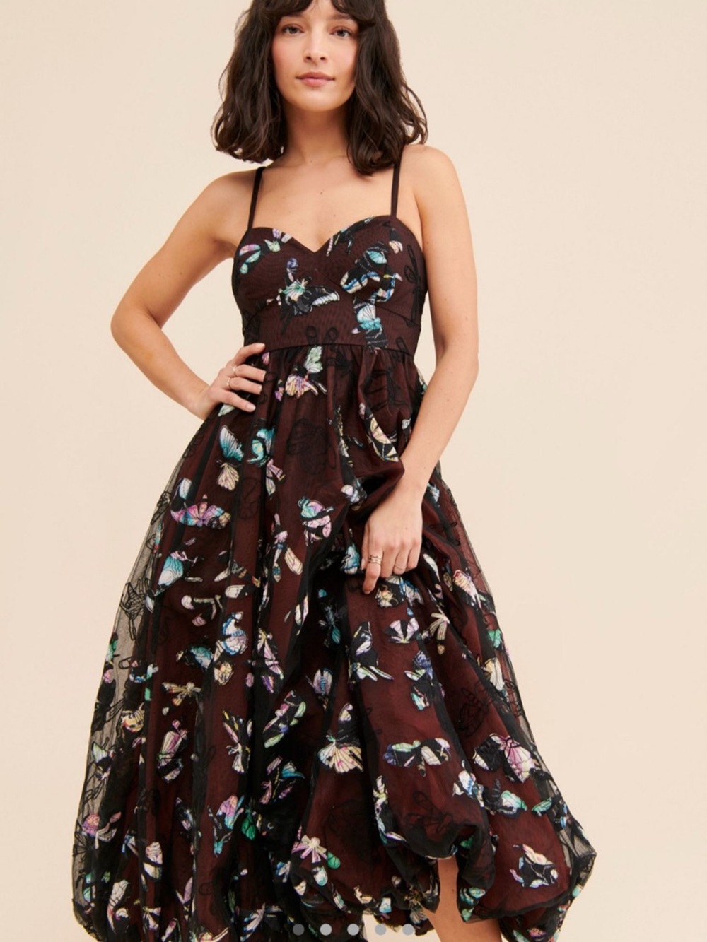 Anthropologie Geisha Designs Butterfly Appliqué Bubble Dress